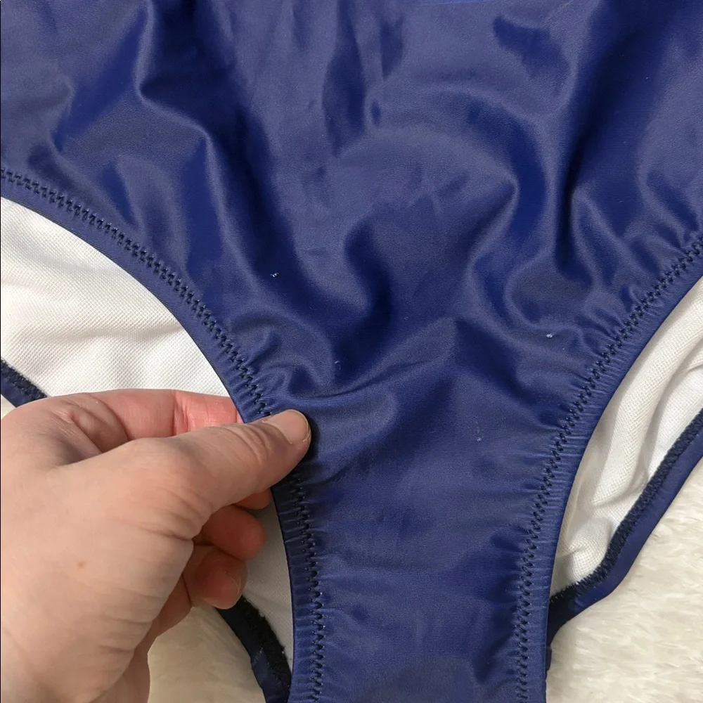 NWOT From Amazon Blue One Piece Criss Cross Back Swimsuit Size M